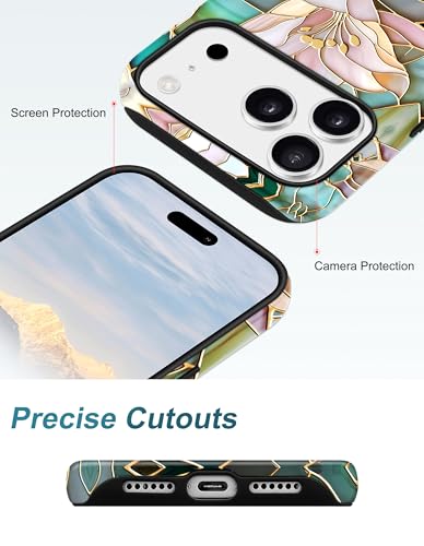 Jusy Magnetic Stained Glass Floral Case for iPhone 16e/17e, Lily | Compatible with MagSafe, Cute Aesthetic Flower Design, TPU and PC Protective Phone Cover - color: Lily