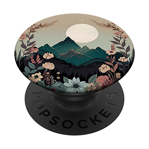 Boho Chic Floral Wreath Forest Nature Mountain Cute Pastel PopSockets Adhesive PopGrip - style: Adhesive PopGrip