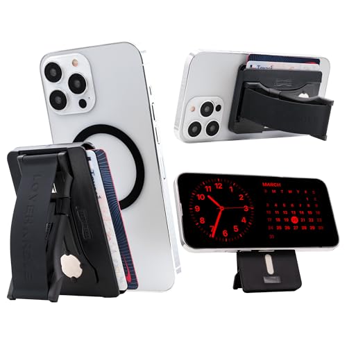 LOVEHANDLE Wallet for MagSafe + Kickstand - Black on Black - color: Black