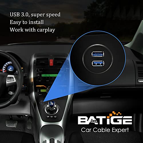 2 Pack Dual USB 3.0 Car Mount Flush Cable Male to Female 3ft - size: 2pcs 3ft