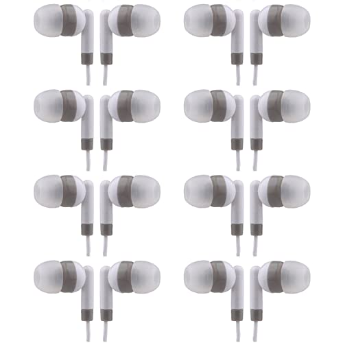 CN-Outlet Bulk Earbuds Headphones 50 Pack, Wholesale Disposable Earphones for Schools Classroom Students Kids Children (White) - color: White