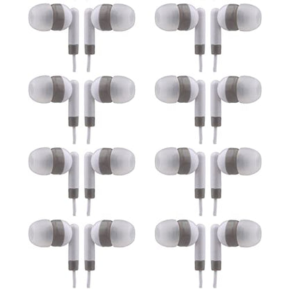CN-Outlet Bulk Earbuds Headphones 50 Pack, Wholesale Disposable Earphones for Schools Classroom Students Kids Children (White) - color: White