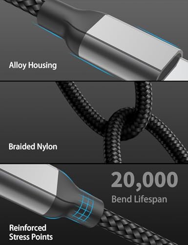 1ft USB C to USB C Fast Charging Cord Short, 3Pack for iPhone 17/16/15 - size: 1 Foot