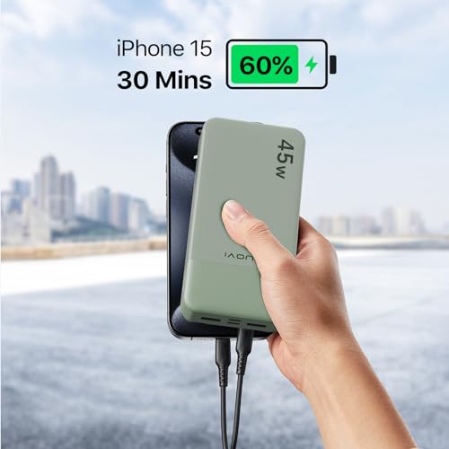 JUOVI Power Bank 45W 20000mAh Portable Charger - color: Green