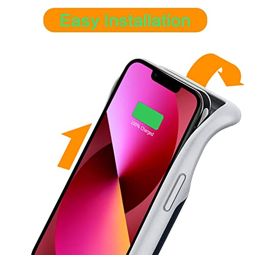 Battery Case for iPhone 13 Mini, Enhanced 6500mAh Ultra Thin Portable Protective Power Smart Charging Case Compatible with iPhone 13 Mini (5.4 inch) Rechargeable Extended Battery Charger Case (Blue) - color: Blue