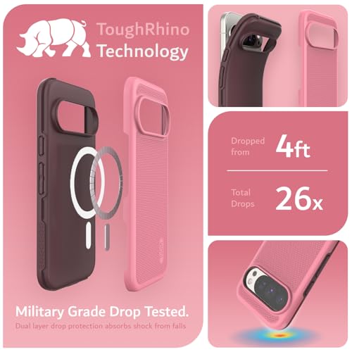 TUDIA MergeGrip [Compatible with Magsafe & Pixelsnap] Cases for Google Pixel 10 / Pixel 10 Pro Case 2025 – [Military Grade Drop Tested] Dual Layer Slim Shockproof Heavy Duty Protection - Smokey Pink - color: Smokey Pink, size: Pixelsnap 10 / 10 Pro