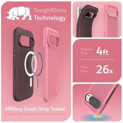 TUDIA MergeGrip [Compatible with Magsafe & Pixelsnap] Cases for Google Pixel 10 / Pixel 10 Pro Case 2025 – [Military Grade Drop Tested] Dual Layer Slim Shockproof Heavy Duty Protection - Smokey Pink - color: Smokey Pink, size: Pixelsnap 10 / 10 Pro