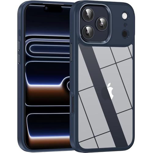 for iPhone 17 Pro case,Crystal Clear Hard PC Back +Soft TPU Frame Shockproof Military-Drop Protection,Classic Hybrid Case for iPhone 17 Pro-6.3"(Blue) - color: Blue, size: For iphone 17 Pro-6.3"