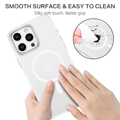 BENTOBEN Magnetic for iPhone 16 Pro Max Case,(Compatible with MagSafe) (Military Grade Drop Protection) Slim Translucent Matte Shockproof with Anti-Fingerprint Phone Case 6.9",White - color: White