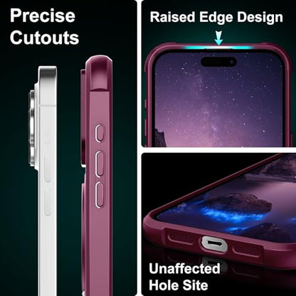 Stand case for iPhone 16 Pro case-Wine Red