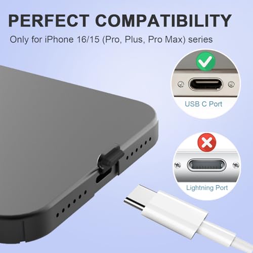 USB C Dust Plug with Speaker Dust Cover for iPhone 15/16 Pro,Plus,Pro Max