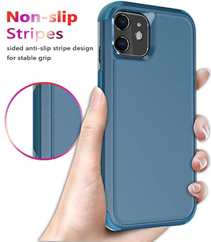 Diverbox for iPhone 11 Case [Shockproof] [Dropproof] [Tempered Glass Screen Protector],Heavy Duty Protection Phone Case Cover for Apple iPhone 11 (Blue-3in1) - color: Blue-3in1