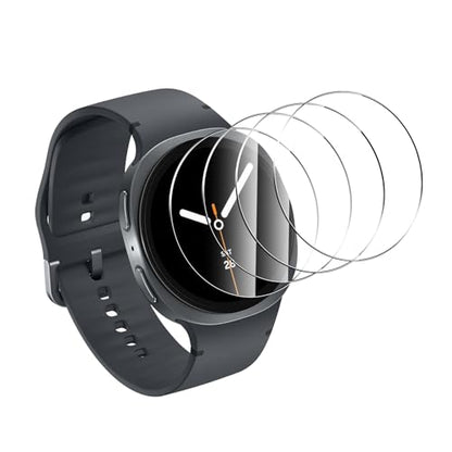 Anoowkoa 4 Pack Premium Screen Protector for Samsung Galaxy Watch 8 44mm Tempered Glass Film 9H Hardness,Ultra Resistant,Anti-Fingerprints,No Bubbles,HD-Clear,Easy Install - color: chanpin