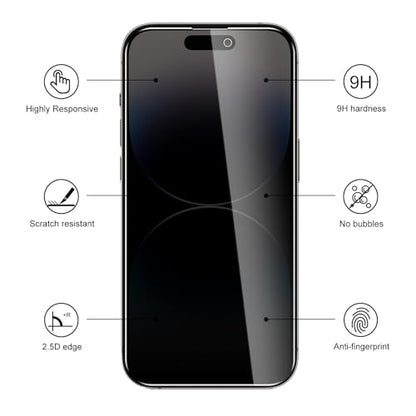 3 Pack Privacy Screen Protector for iPhone 14 Pro Max with 3 Pack Camera Lens Protector, 9H Hardness Double Shatterproof Anti-Spy Tempered Glass Film, Easy Installation - size: Phone 14 Pro Max