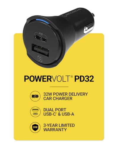 Scosche PowerVolt Power Delivery 32W Dual Port USB-C Car Charger Adapter - size: Dual Port, style: 32W