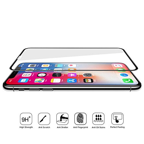 IFLASH iPhone X, iPhone XS, iPhone 11 Pro Full Coverage Screen Protector, [2 Pack] Full Cover Tempered Glass Screen Protector For Apple iPhone 11 Pro/X/XS 5.8” - edge-to-edge Full Surface - color: iPhone X 2017 (Black)
