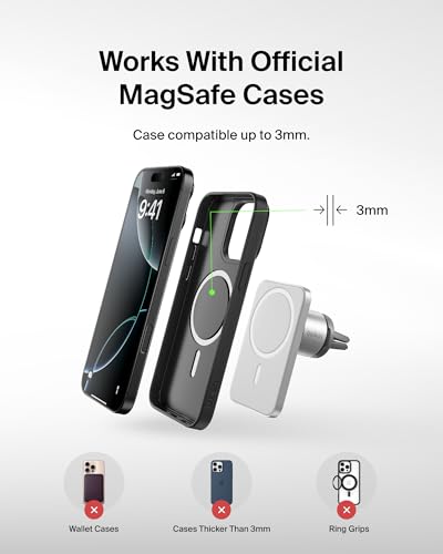 Belkin Magnetic Vent Mount Pro, MagSafe-Compatible Phone Holder for iPhone - style: New