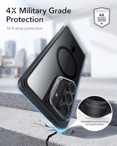 ESR for Samsung Galaxy S26 Ultra Phone Case with Stash Stand, Compatible with MagSafe, Military-Grade Protection, Magnetic Case for Samsung Galaxy S26 Ultra, Scratch-Resistant Back Cover, Clear Black - color: Clear Black