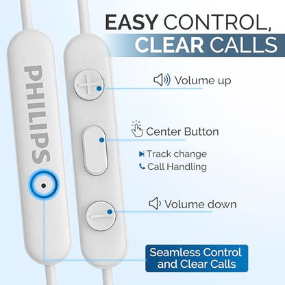 Philips Wired Earbuds USB C with Microphone, in Ear Type C Headphones with mic, Powerful Bass, Lightweight, USB-C Wired Earphones, 3-Button in-line Remote Ear Buds