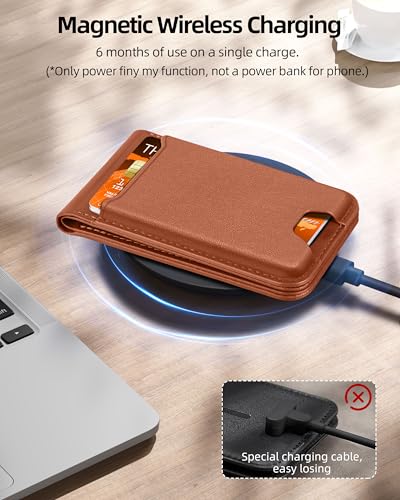 ExtreLife For Magsafe Wallet, Works with Apple Find My, 6 Cards Holder - color: Brown