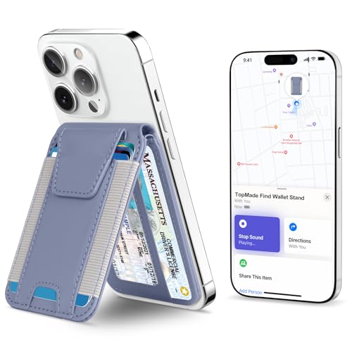 for MagSafe Wallet Works with Apple Find My, Strongest Magnetic Wallet - color: Lavender