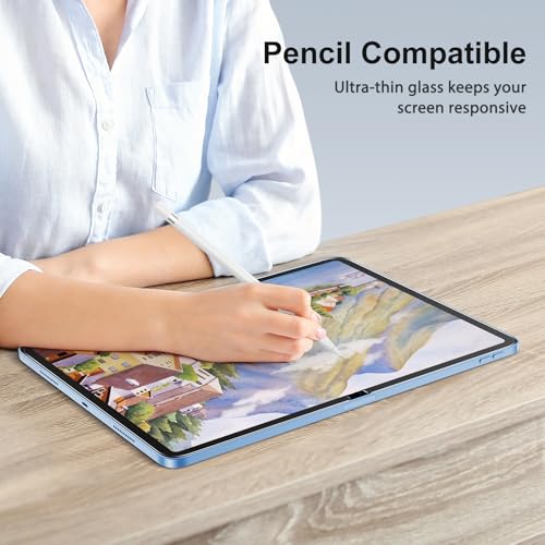 SPARIN 2+2 Pack Screen Protector for iPad (A16) 11th/10th Gen (11”/10.9”) | Tempered Glass + Camera Lens Protector Full Protection, Case Friendly, Anti Scratch, Apple Pencil Compatible-Blue - color: Blue