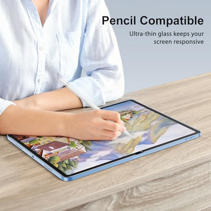 SPARIN 2+2 Pack Screen Protector for iPad (A16) 11th/10th Gen (11”/10.9”) | Tempered Glass + Camera Lens Protector Full Protection, Case Friendly, Anti Scratch, Apple Pencil Compatible-Blue - color: Blue