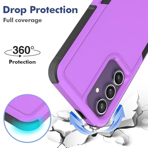 Dionsibei Designed for Samsung Galaxy A52 5G Case 2 in 1 Military Grade Drop Heavy Duty Rugged Shockproof Protective Cover Case for Galaxy A52 5G Phone Case (Purple) - color: Purple