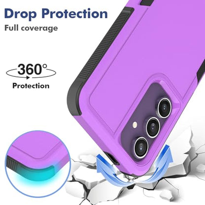 Dionsibei Designed for Samsung Galaxy A52 5G Case 2 in 1 Military Grade Drop Heavy Duty Rugged Shockproof Protective Cover Case for Galaxy A52 5G Phone Case (Purple) - color: Purple