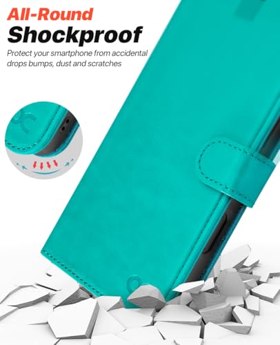 OCASE for iPhone Air Detachable Wallet Case with Card Holder, 2 in 1 PU Leather Flip Folio with RFID Blocking Stand Wrist Strap Shockproof Phone Cover 6.5 Inch 2025, Blue Green - color: Blue Green, size: iPhone Air