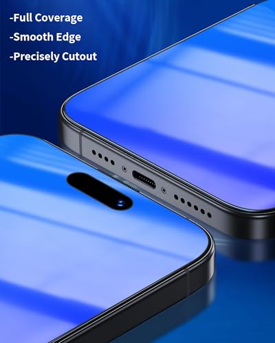 2 Pack Privacy Screen Protector for iPhone 16 Plus 6.7 inch Blue - color: For iphone 16 Plus Blue