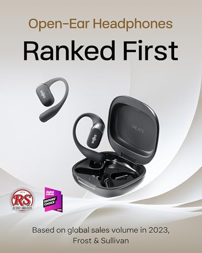 SHOKZ OpenFit 2 Open-Ear Earhook Bluetooth Earbuds, Black,48H Playtime - color: Black, style: Charging：USB-C