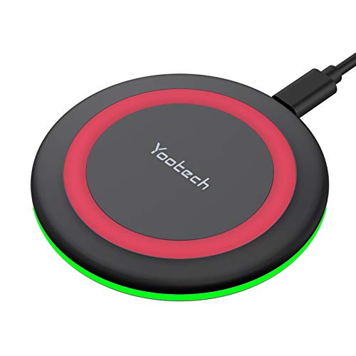 Yootech Wireless Charger,10W Max Wireless Charging Pad(No AC Adapter) | Compatible with iPhone 17/17 Pro/17 Pro Max/Air/16/15/14/13/SE 2022/12/11,Samsung Galaxy S25/S24/S23,for AirPods Pro 3 - color: Black/Red