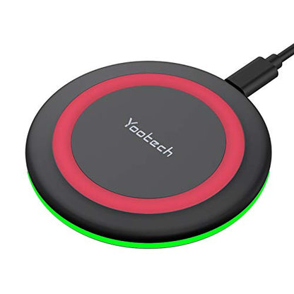 Yootech Wireless Charger,10W Max Wireless Charging Pad(No AC Adapter) | Compatible with iPhone 17/17 Pro/17 Pro Max/Air/16/15/14/13/SE 2022/12/11,Samsung Galaxy S25/S24/S23,for AirPods Pro 3 - color: Black/Red