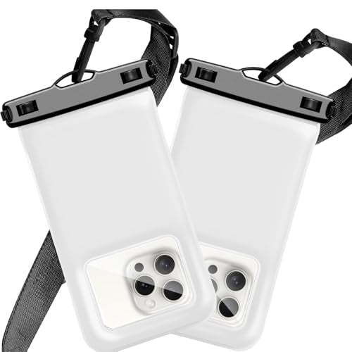 Floatable Soap Bubble Waterproof Phone Pouch/Case with Crossbody Lanyard for iPhone 17 16 Pro Max/15 Pro/14/13/12, IP68 Cellphone Dry Bag Beach Cruise Ship Essentials, 2 Pack-Sand Dollar-7″ - color: A4-Sand Dollar-2 Pack