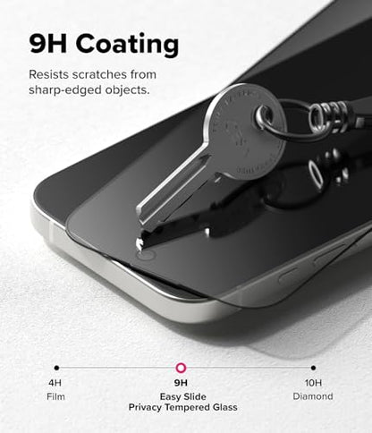 Ringke for iPhone 17 Screen Protector [Easy Slide Privacy, 2 Pack] - size: iPhone 17