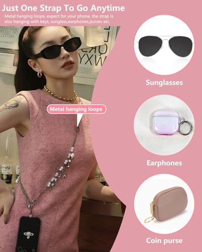 Phone Lanyard, On-the-Go Universal Crossbody Strap Neck Lanyard with Phone Tether Patches for Most Cellphones - color: R