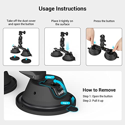 SmallRig Camera Suction Cup Mount for GoPro/for DJI/Action Cameras - 3566