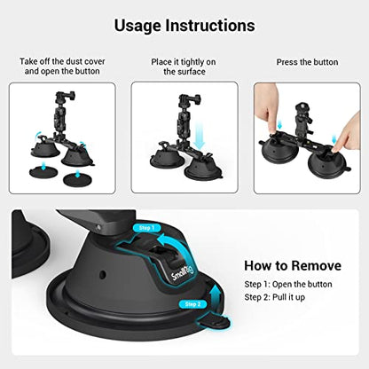 SmallRig Camera Suction Cup Mount for GoPro/for DJI/Action Cameras - 3566