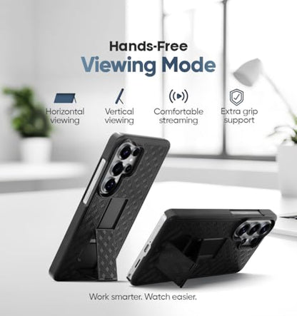 MOTIVE for Samsung Galaxy s26 Ultra Case with Belt Clip, Kickstand | 6.9" | Ranger v1 Series, Black, 360° holster, open-top/bottom port access, grip, slim - size: s26 Ultra