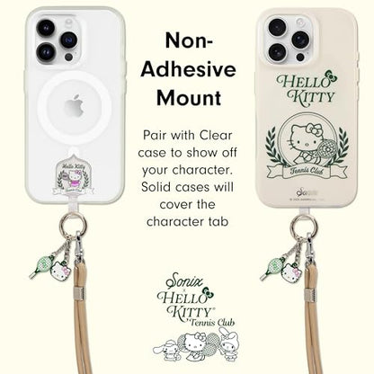 Sonix x Sanrio | Crossbody Phone Strap with Charms | Adjustable, Universal Cell Phone Rope Strap Lanyard | Beige Cord | Hello Kitty Tennis - color: Hello Kitty Tennis