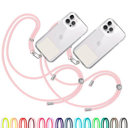 TBOC 2X Cell Phone Lanyard [Light Pink] - Comfortable Universal Smartphone Lanyard - Easy to Use Neck Phone Holder [White Ice Patch] - Adjustable Length Phone Strap Crossbody - Fits All Mobile Phones - color: Light Pink