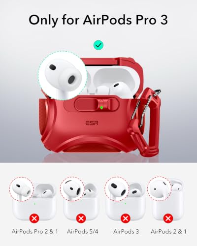 ESR for AirPods Pro 3 Case (2025), Compatible with MagSafe, Red - color: Red, size: AirPods Pro 3 Case