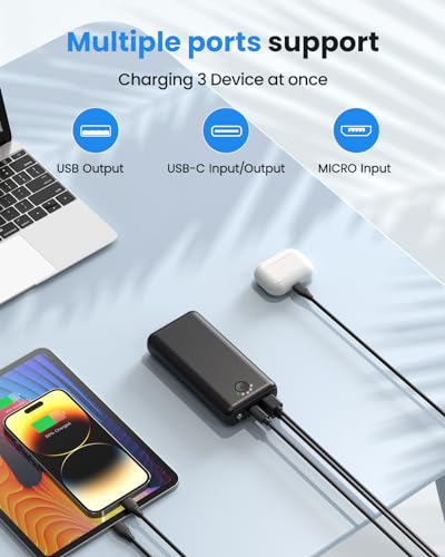 Portable Charger Power Bank 30000mAh USB C 22.5W Fast Charging Black