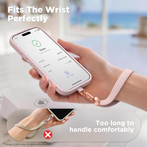 SURPHY Elastic Phone Wrist Strap, Phone Lanyard, Key Chain Lanyards - color: Pink