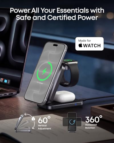Anker Prime 25W Qi2.2-Certified Palm-Sized 3-in-1 Foldable MagSafe Charger - color: Phantom Gray