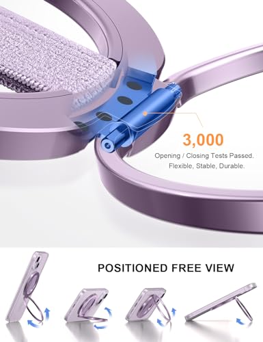 EWA MagOne Ultra for Magsafe Phone Grip Kickstand [Replaceable Elastic Finger Loop], Mag Safe Ring Holder Stand, Two-Sided Magnetic Phone Accessories for iPhone 17,16,15,14,13,12 Pro/Max/Plus-Purple - color: Purple
