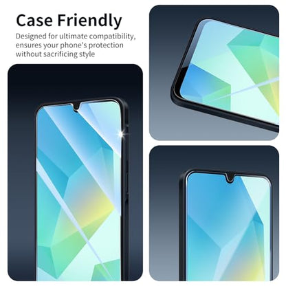 Screen Protector & Camera Lens Protector for Samsung Galaxy A16, Double Shatterproof HD Tempered Glass, 9H Hardness Anti-Scratch Impact-Protection Case-Friendly, 3 Pack Each - color: A16 Clear