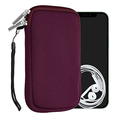 kwmobile Universal Phone Pouch Size L - 6.5" - Neoprene Smartphone Pouch with Zip - Water-Repellent Mobile Phone Case - Sleeve in Berry - color: berry, size: L - 6.5"