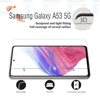 Galaxy A53 5G Premium Tempered Glass Screen Protectors, [2 Pack] [Anti-scratch] [3D Glass] [Case-Friendly] Screen Protector Glass for Samsung Galaxy A53 - size: Galaxy A53 5G
